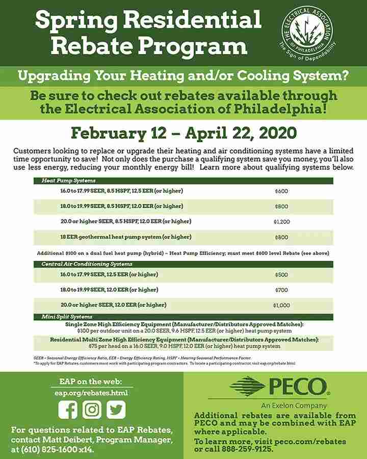 PECO spring residential rebate program